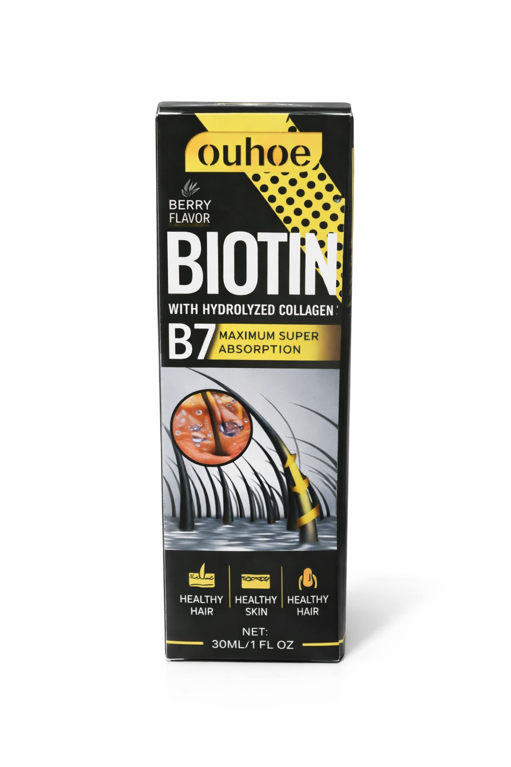 BIOTIN WITH HYDROLYZED COLLAGEN (30 ML) - OUHOE