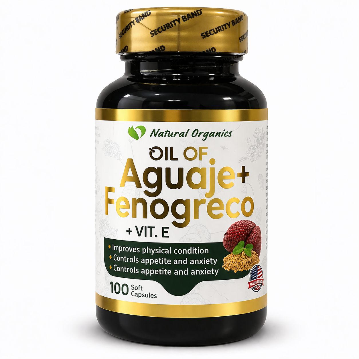 OIL OF AGUAJE + FENOGRECO (100 CAPSULAS) - NATTURAL ORGANICS