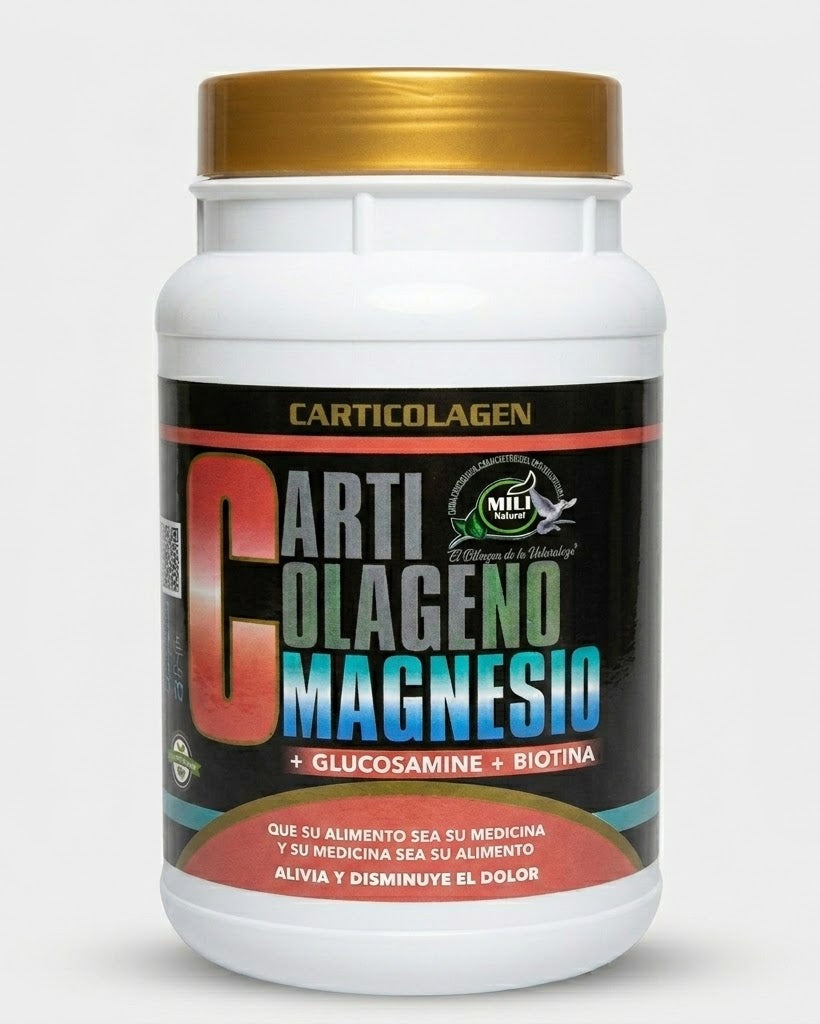 CARTI COLAGENO MAGNESIO + GLUCOSAMINE + BIOTINA (1 KG) - MILI NATURAL