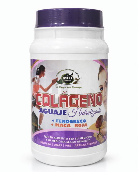 COLAGENO AGUAJE HIDROLIZADO + FENOGRECO + MACA ROJA ( 1KG) - MILI NATURAL