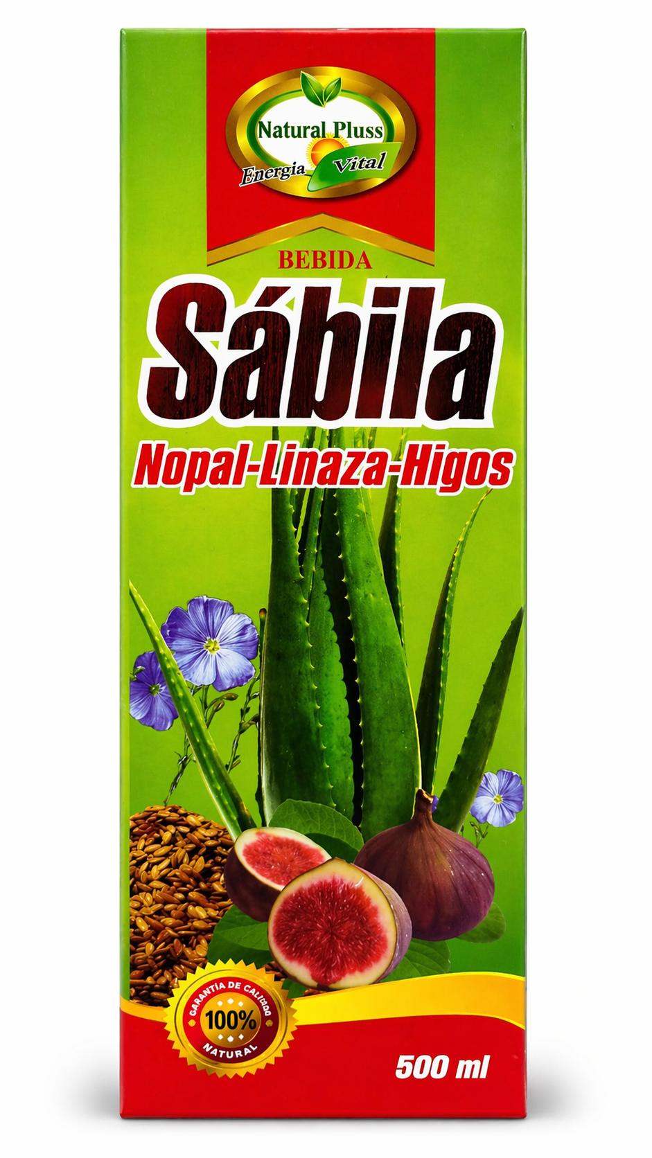 SÁBILA NOPAL-LINAZA-HIGOS (500 ML) - NATURAL PLUSS