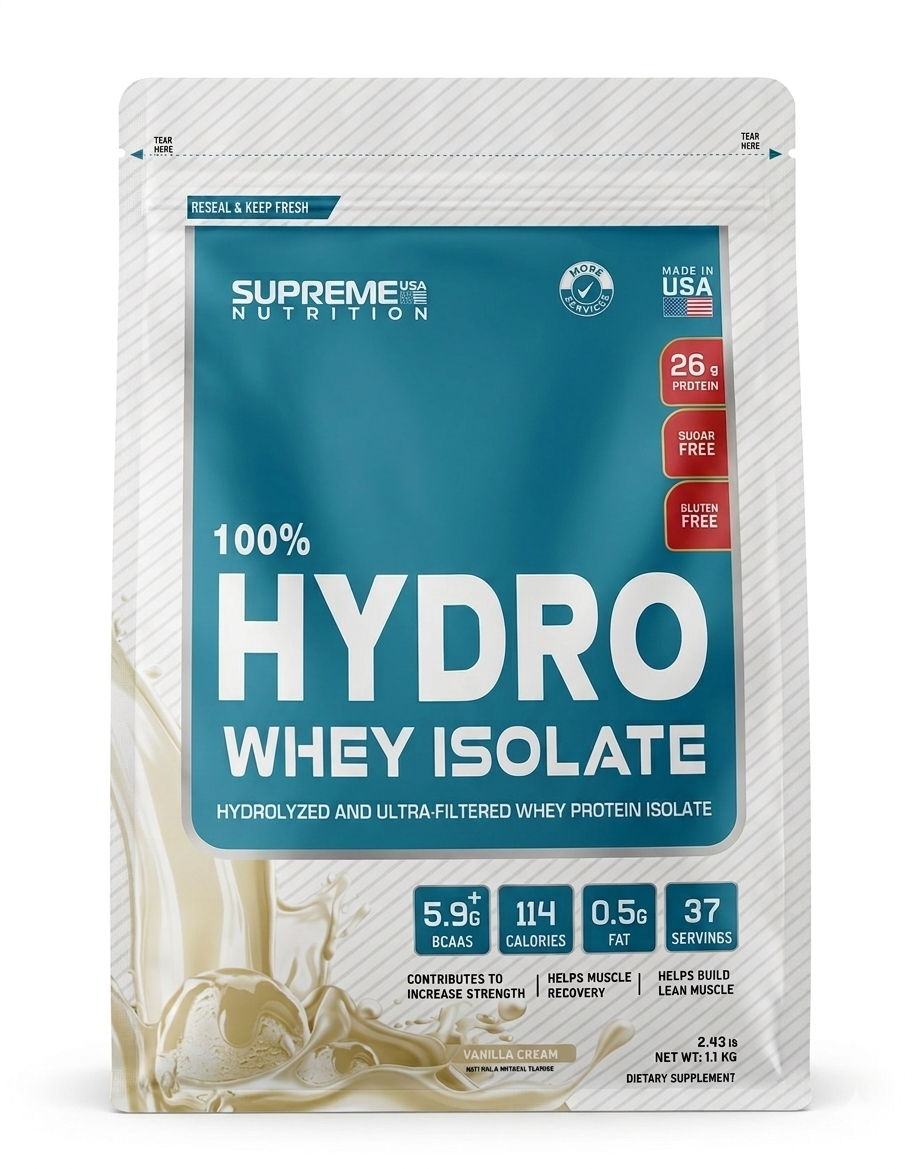 100% HYDRO WHEY ISOLATE - VAINILLA (1.1 Kg) - SUPREME NUTRITION
